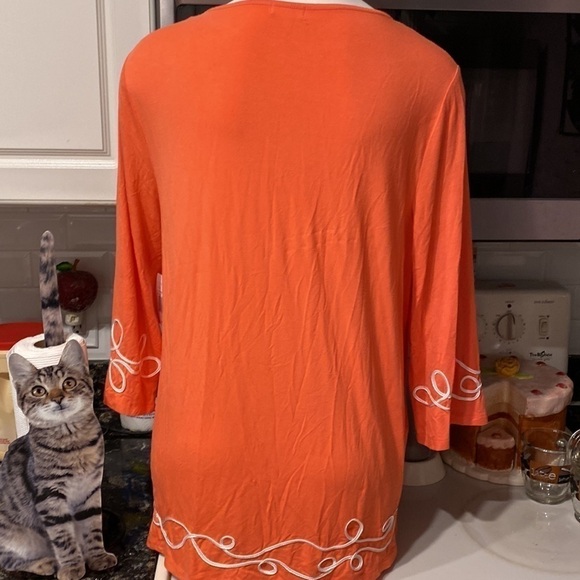 R womens Cabana Cay soft stretchy 3/4 sleeve regular size top L.   NWT - Picture 2 of 6